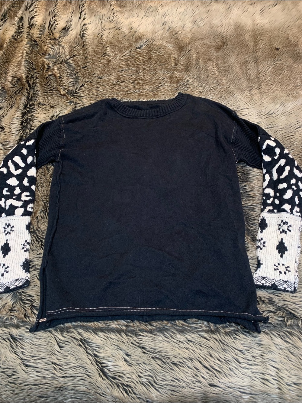 Free People We The Free Tiger Style Cuff Sweater  Size XS